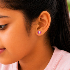 Butterfly Dazzle 925 Sterling Silver Stud Earrings for Kids