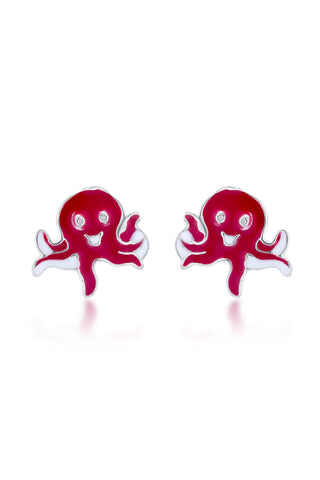 Nipura 925 Sterling Silver Ocean Octo-Charm Stud Earrings for Kids