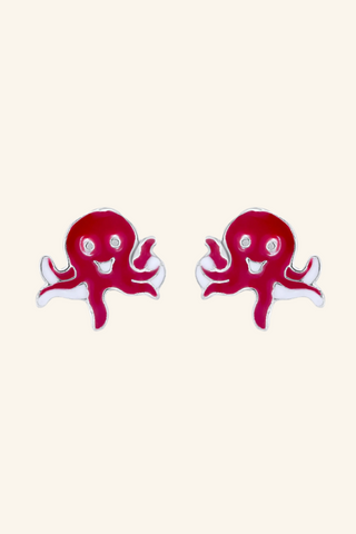 Nipura 925 Sterling Silver Ocean Octo-Charm Stud Earrings for Kids