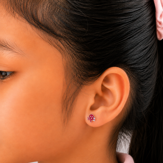 Ocean Octo-Charm 925 Sterling Silver Stud Earrings for Kids