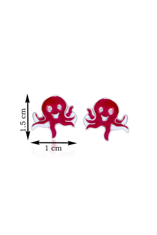 Nipura 925 Sterling Silver Ocean Octo-Charm Stud Earrings for Kids