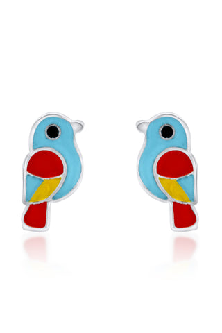 Nipura 925 Sterling Silver Sparrow Whispers Stud Earrings for Kids