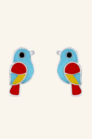 Nipura 925 Sterling Silver Sparrow Whispers Stud Earrings for Kids