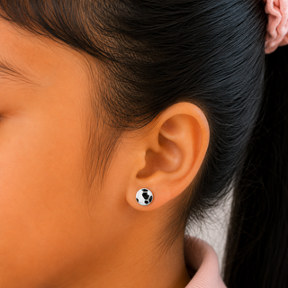 Kick-Off Twinkle 925 Sterling Silver Stud Earrings for Kids
