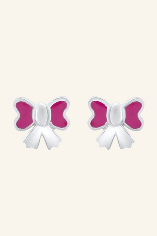 Nipura 925 Sterling Silver Bubble Bow Stud Earrings for Kids