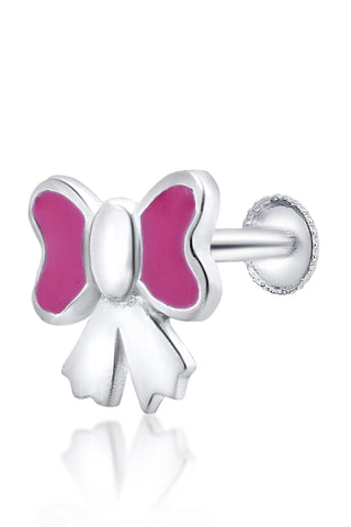 Nipura 925 Sterling Silver Bubble Bow Stud Earrings for Kids