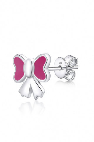 Bubble Bow 925 Sterling Silver Stud Earrings for Kids