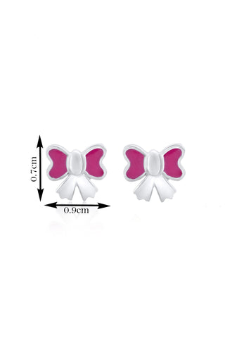 Nipura 925 Sterling Silver Bubble Bow Stud Earrings for Kids