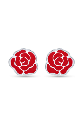 Nipura 925 Sterling Silver Radiant Rose Stud Earrings