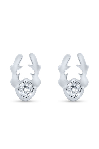 Nipura 925 sterling silver Little Reindeer Sparkle Stud Earrings