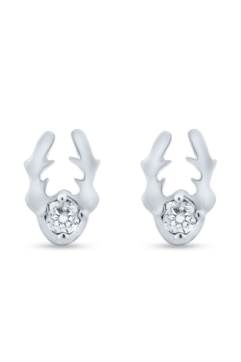 Nipura 925 sterling silver Little Reindeer Sparkle Stud Earrings