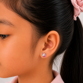 Nipura Sterling Silver Unicorn Stud Earrings