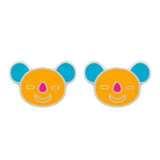 Adorable Koala Bear 925 Sterling Silver & Enamel Stud Earrings for Kids