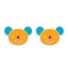 Adorable Koala Bear 925 Sterling Silver & Enamel Stud Earrings for Kids