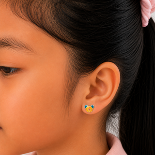 Adorable Koala Bear 925 Sterling Silver & Enamel Stud Earrings for Kids