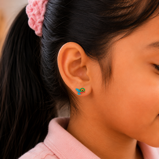 Vibrant Enamel Bird 925 Sterling Silver Stud Earrings