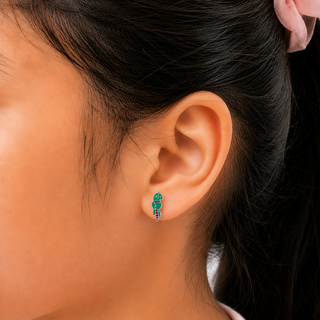 Nipura Pretty Parrot Enamel 925 Sterling Silver Stud Earrings