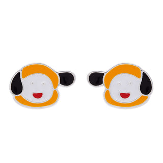 Nipura Happy Puppy Enamel 925 Sterling Silver Stud Earrings for Kids