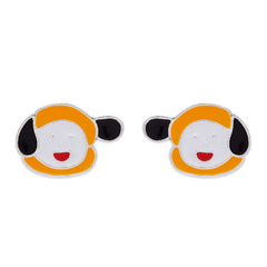 Nipura Happy Puppy Enamel 925 Sterling Silver Stud Earrings for Kids