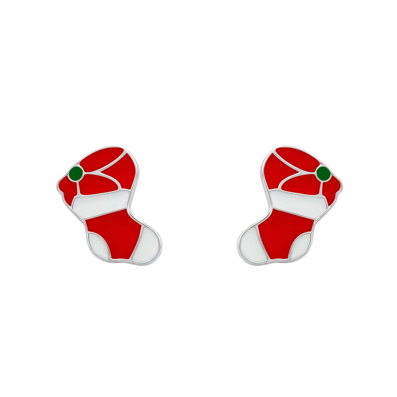 Nipura 925 sterling silver Christmas Stocking Earrings – Festive Holiday Jewelry