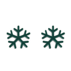Nipura 925 sterling Silver Elegant Snowflake Christmas Enamel Stud Earrings