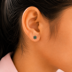Dainty Snowflake Stud Earrings, 925 Sterling Silver | Nipura