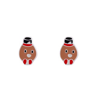 Cute Christmas Humpty Dumpty Stud Earrings for Kids