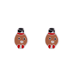 Cute Christmas Humpty Dumpty Stud Earrings for Kids
