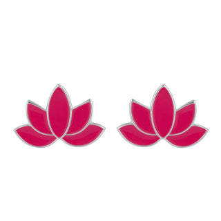 Bloom Bright – Pink Lotus Sterling Silver Stud Earrings