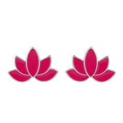 Bloom Bright – Pink Lotus Sterling Silver Stud Earrings