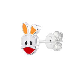 Ducky Face Enamel Stud Earrings – Sterling Silver