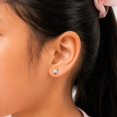 Ducky Face Enamel Stud Earrings – Sterling Silver
