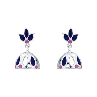 Sterling Silver Enamel Drop Earrings