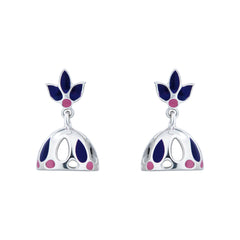 Sterling Silver Enamel Drop Earrings