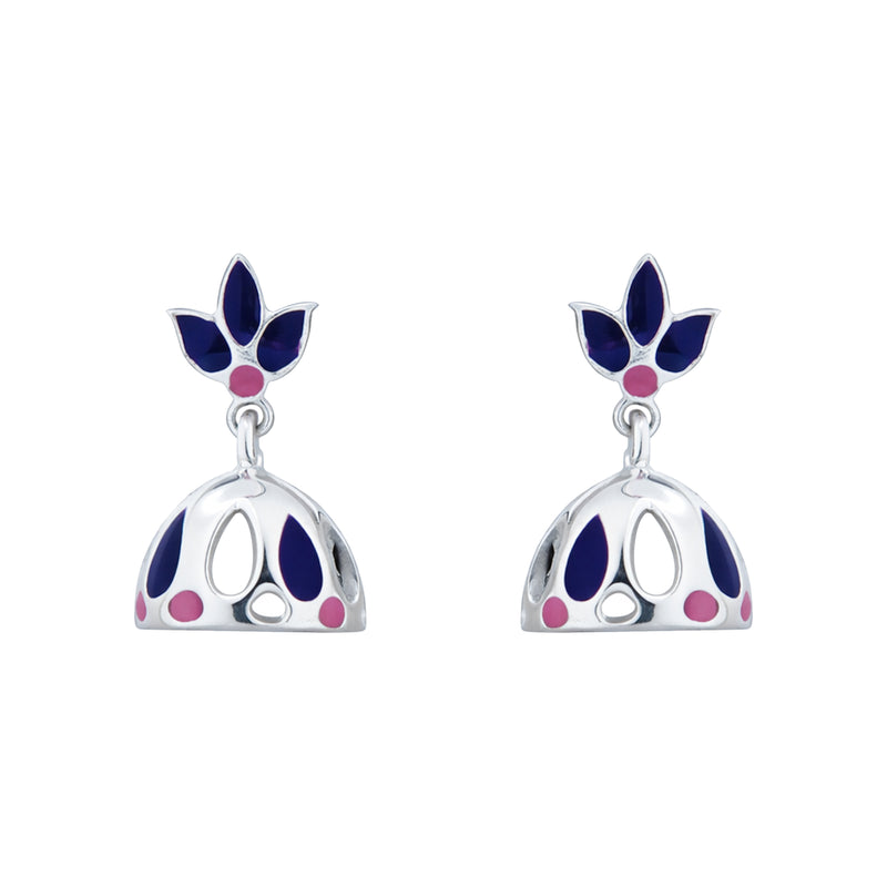 Sterling Silver Enamel Drop Earrings