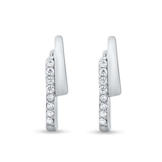 CZ Huggie Hoop 925 Sterling Silver Earrings