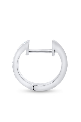 Two Layer Half Eternity 925 Sterling Silver Hinged Huggie Hoop Earring