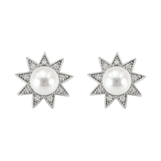 White Cubic Zirconia Earrings in 92.5 Sterling Silver
