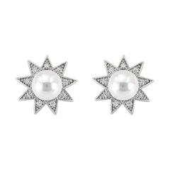 White Cubic Zirconia Earrings in 92.5 Sterling Silver