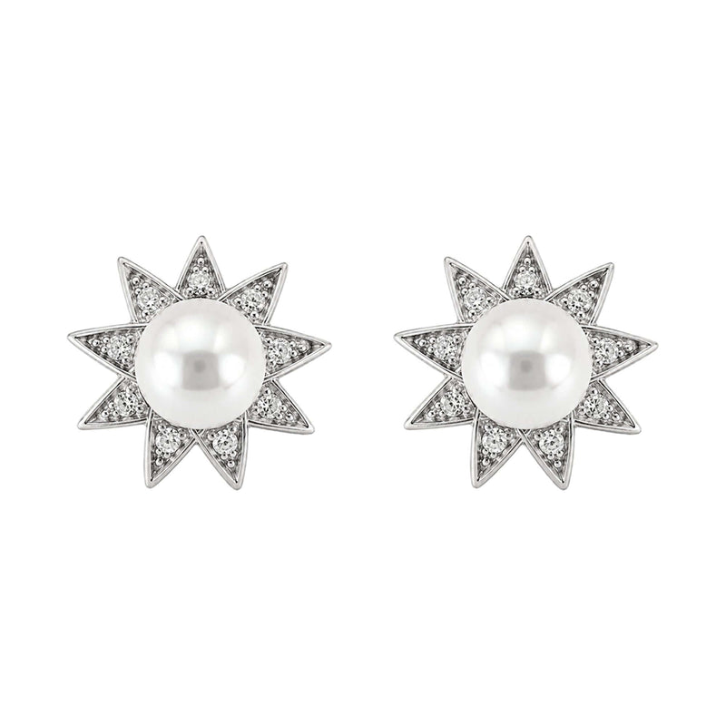 White Cubic Zirconia Earrings in 92.5 Sterling Silver