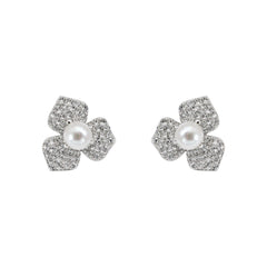 White Cubic Zirconia Earrings in 92.5 Sterling Silver