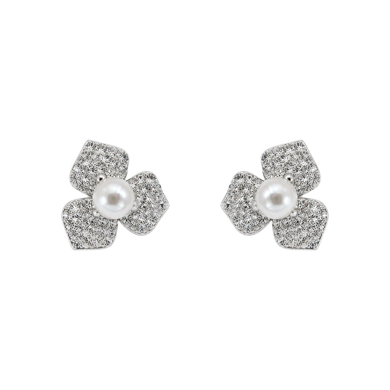 White Cubic Zirconia Earrings in 92.5 Sterling Silver