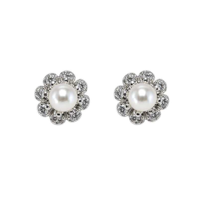 White Cubic Zirconia Earrings in 92.5 Sterling Silver