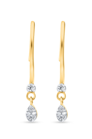 Nipura Teardrop CZ Dangle Earrings in Sterling Silver