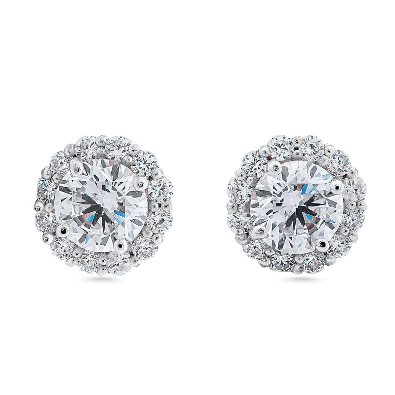Nipura 925 Sterling Silver Gold Plated  Zircon Halo Stud Earrings