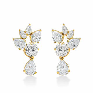18KT Gold Plated Silver CZ Drop Earrings (Gold Finish)