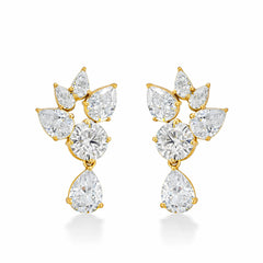 18KT Gold Plated Silver CZ Drop Earrings (Gold Finish)