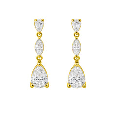 18Kt Gold Plated  Teardrop Radiance Earrings