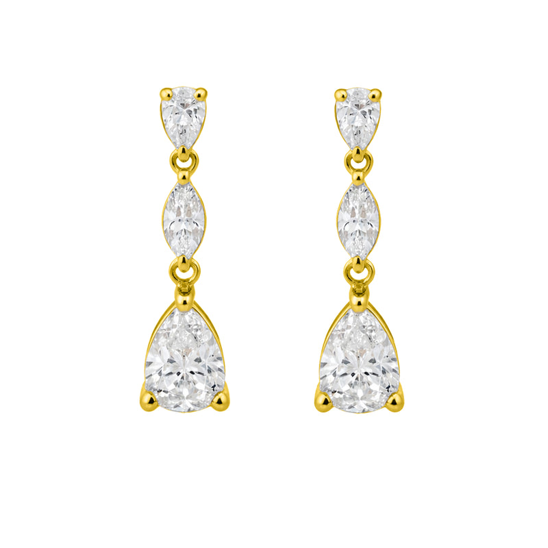 18Kt Gold Plated  Teardrop Radiance Earrings