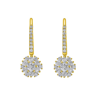 18KT Gold Plated Silver Classic Zircon Drop Earrings